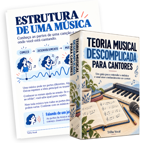 Mockup de Teoria Musical Descomplicada para Cantores